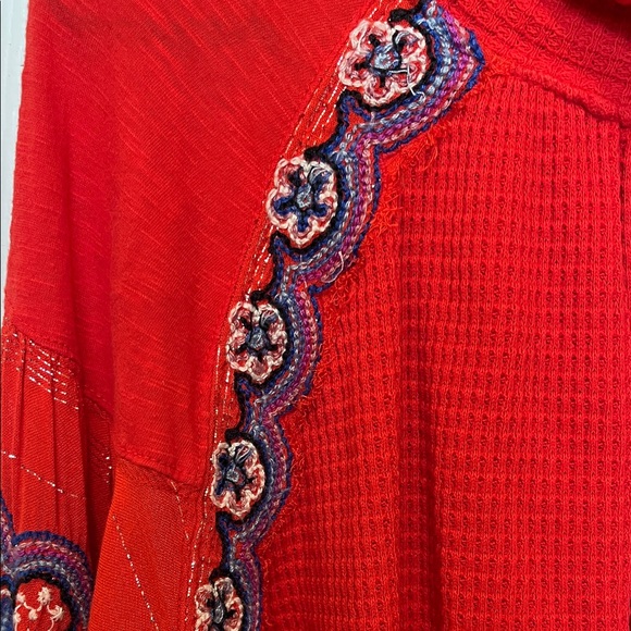Free People • Red Embroidered Blouse - Picture 6 of 7